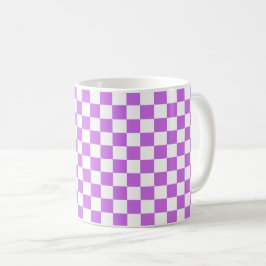 Caneca De Café Xadrez magenta visual clássico