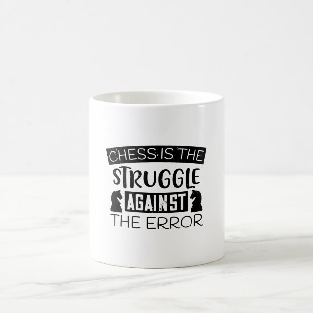 Caneca De Café Xadrez - O xadrez está lutando contra o erro (Centro)