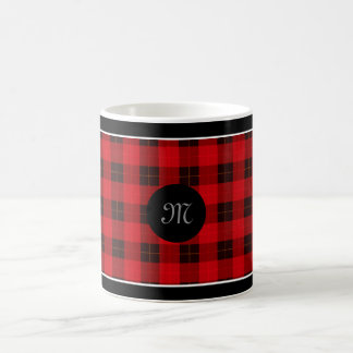 Caneca De Café Xadrez/padrão tartan vermelho e preto