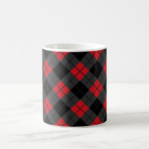 Caneca De Café Xadrez preta & vermelha verificada