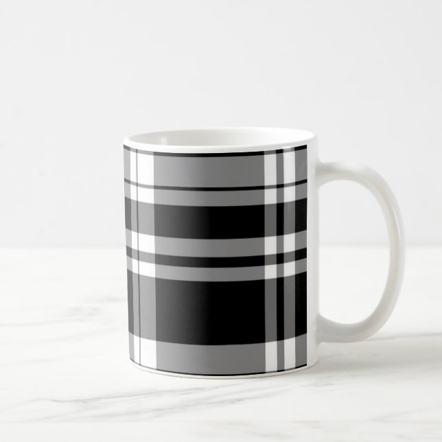 Caneca De Café Xadrez Preto e Branco (Direita)