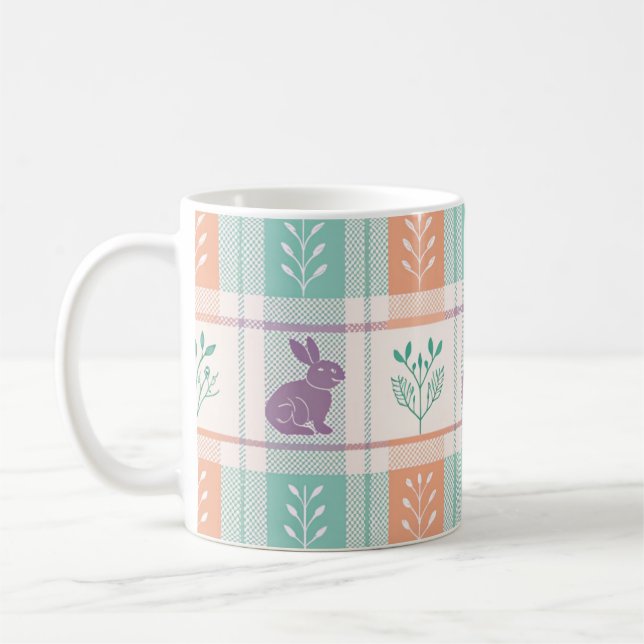 Caneca De Café Xadrez Quadriculado Páscoa   (Esquerda)