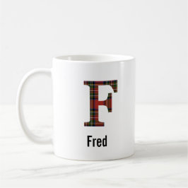 Caneca De Café Xadrez Red Stewart Monograma F Mug