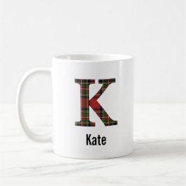 Caneca De Café Xadrez Red Stewart Monograma K Mug