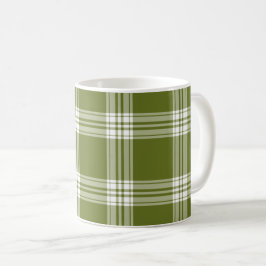 Caneca De Café Xadrez Verde Moderna de Tartan