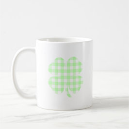 Caneca De Café Xadrez Verde Pastel Trevo