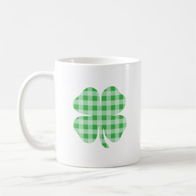 Caneca De Café Xadrez Verde Trevo (Esquerda)