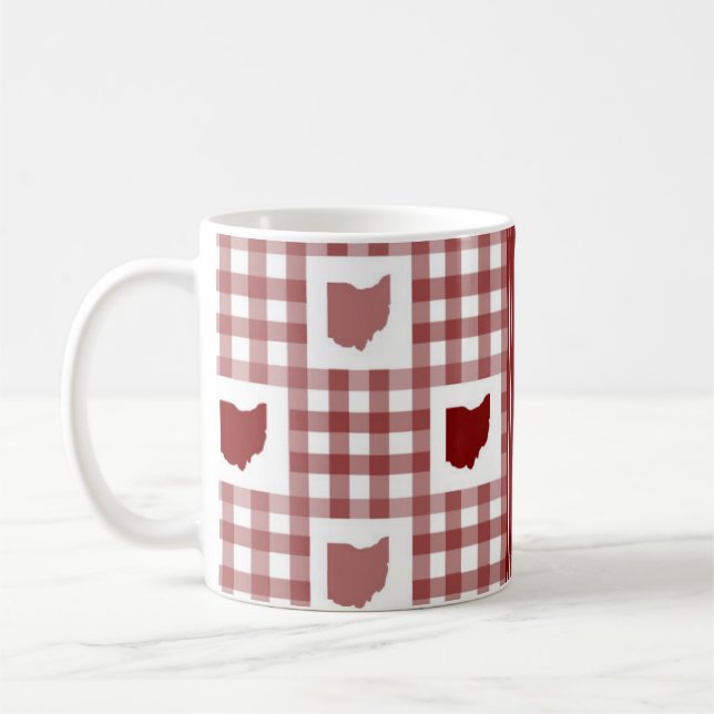 Caneca De Café Xadrez Vermelho de Ohio (Esquerda)