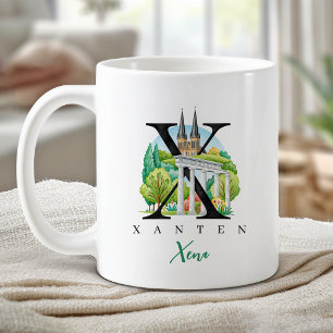 Caneca De Café Xanten Alemanha Carta Monograma X Presente Persona
