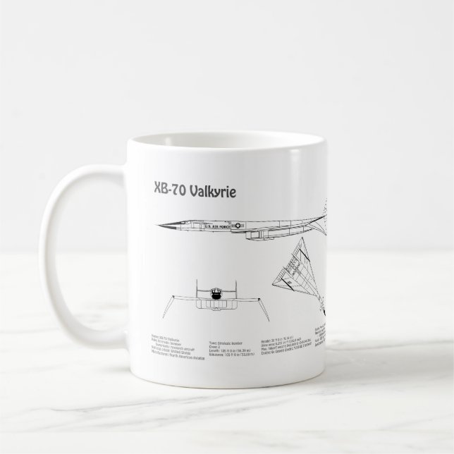 Caneca De Café XB-70 Valkyrie - Planos de avião Blueprint BD (Esquerda)