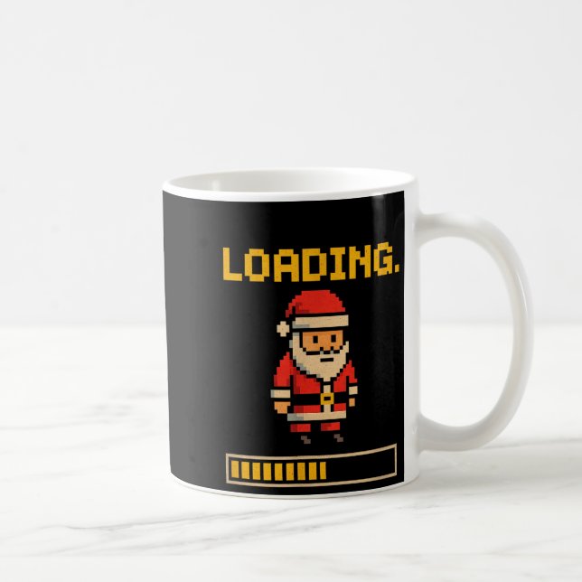 Caneca De Café Xel Santa Loading Retro Christmas Gamer Shirt  (Direita)