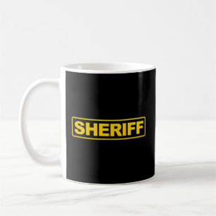 Caneca De Café Xerife Frente Impressão da Polícia do Xerife