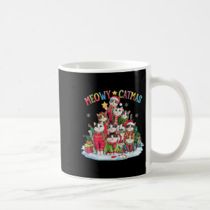 Caneca De Café Xmas Cat Lover Meowy Catmas Cat Tree Lig