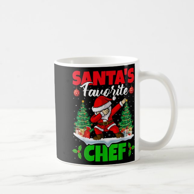 Caneca De Café Xmas Dabbing Santas Favorite Chef Christmas  (Direita)
