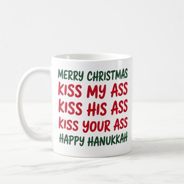 Caneca De Café Xmas Funny Merry Christmas Sarcastic Rude (Esquerda)