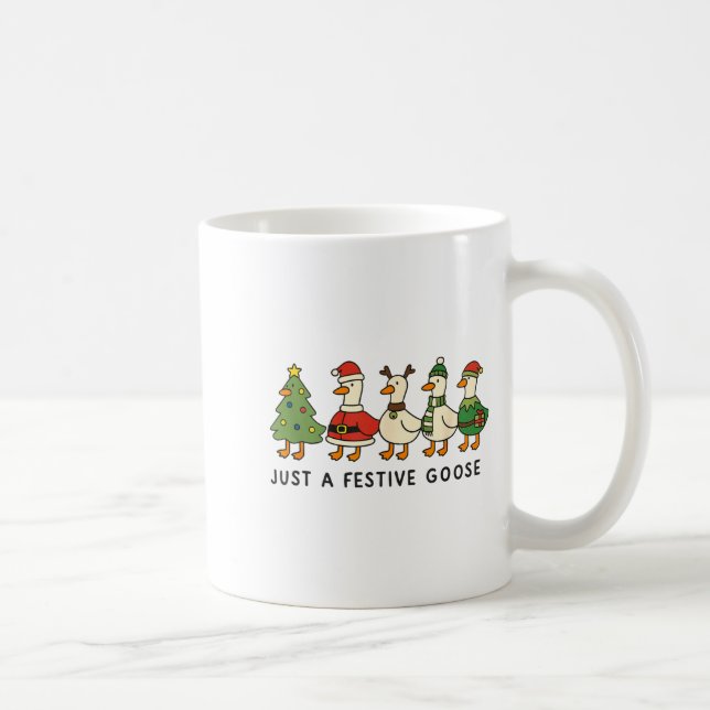 Caneca De Café Xmas Funny Silly Goose Christmas Pjs Just A Festiv (Direita)