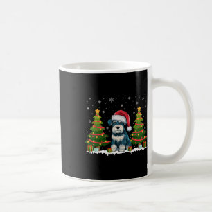 Caneca De Café Xmas Lights Miniature Schnauzer Papai noel Christm
