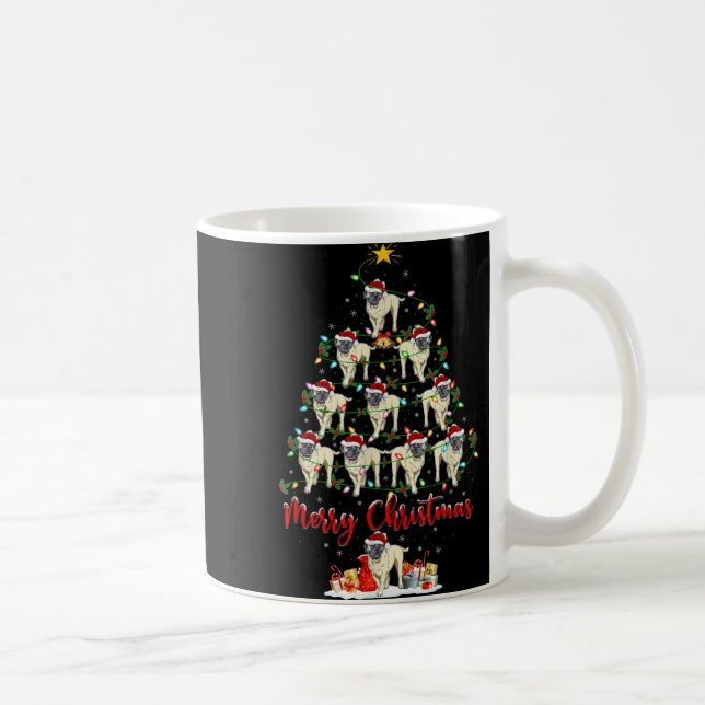 Caneca De Café Xmas Lights Santa English Mastiff Dog Christmas Tr (Direita)
