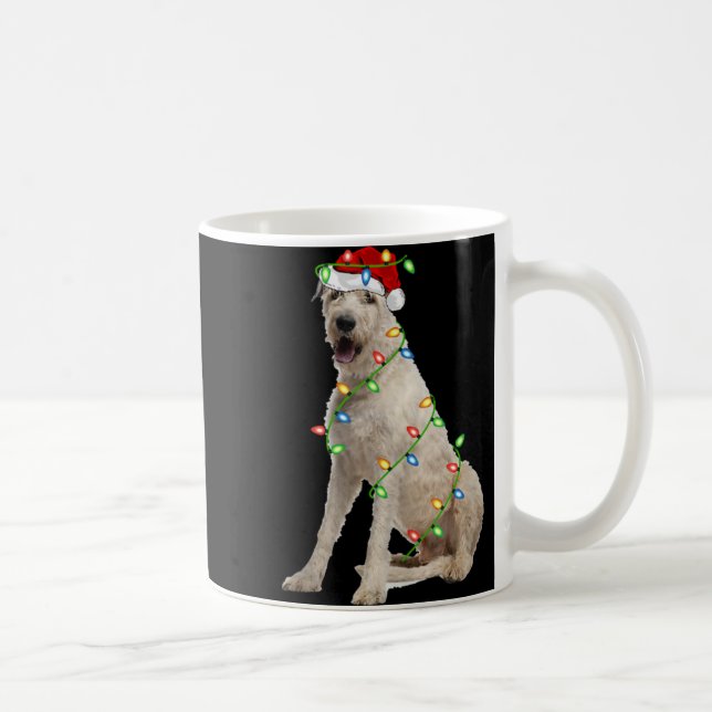 Caneca De Café Xmas Lights Santa Hat Irish Wolfhound Dog Christma (Direita)