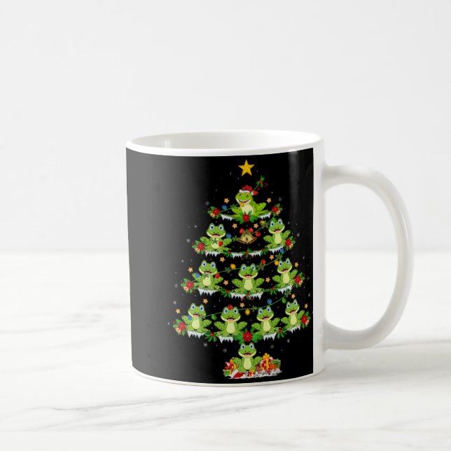 Caneca De Café Xmas Lights Santa Tree Frog Christmas Tree Premium (Direita)