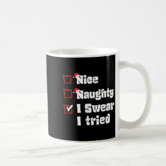 Caneca De Café Xmas Nice Naughty I Swear I Tried Naughty List San