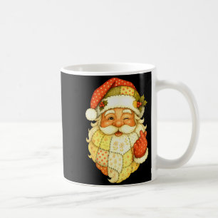 Caneca De Café Xmas Patchwork Papai Noel Natal Camiseta Divertida