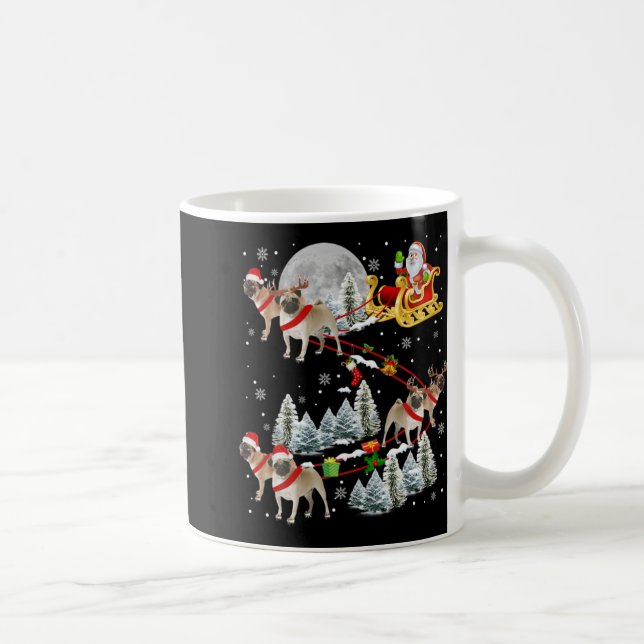 Caneca De Café Xmas Pug Sledge Christmas Sledge Santa Dog  (Direita)