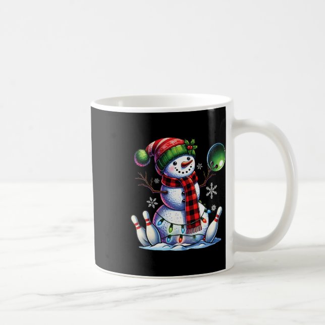 Caneca De Café Xmas Snowman A Jogar Boliches E Pinos Natal (Direita)