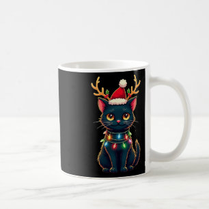 Caneca De Café Xmas Tee Reindeer Black Cut Luzes De Natal