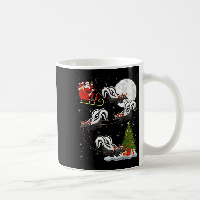 Caneca De Café Xmas Tree Lighting Santa Riding Skunk Christmas  (Direita)