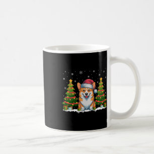 Caneca De Café Xmas Tree Lights Corgi Dog Santa Hat Swe de Natal