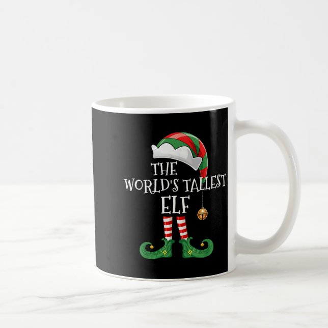 Caneca De Café Xmas World's Tallest Elf Matching Family Group Chr (Direita)