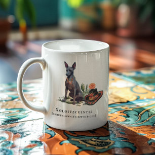 Caneca De Café Xoloitzcuintli Aquarela Cão Sem Pelo Mexicano