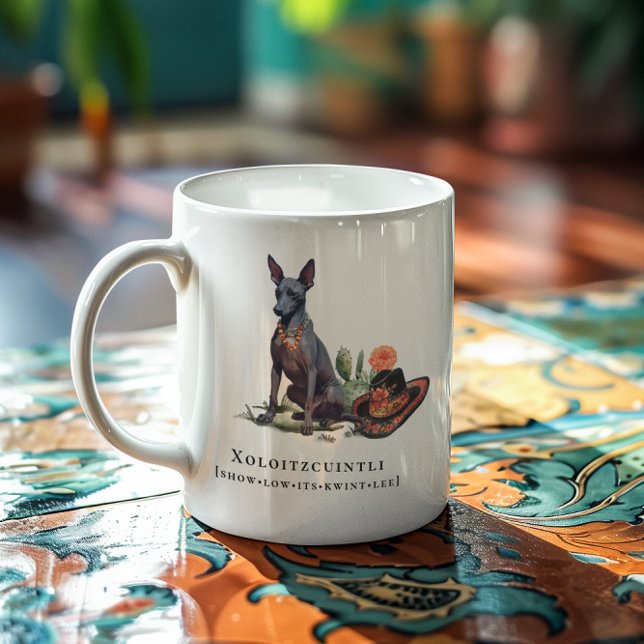 Caneca De Café Xoloitzcuintli | Cachorro Mexicano Sem Cabelo (Criador carregado)