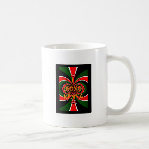 Caneca De Café XOXO I Love Kenya Black Red Green Flag