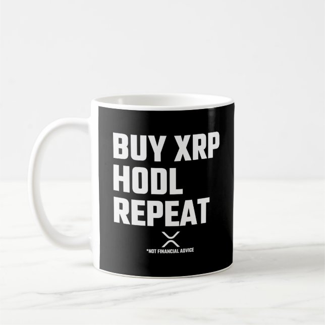Caneca De Café XRP Cripto Moeda Criptográfica Compre XRP Hodl Rep (Esquerda)