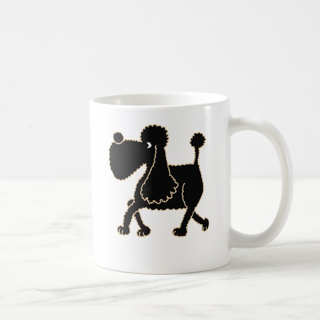 Caneca De Café XX- design preto bonito da caniche (Direita)