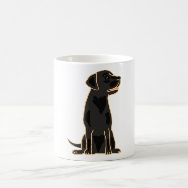 Caneca De Café XX- design preto impressionante de labrador (Centro)