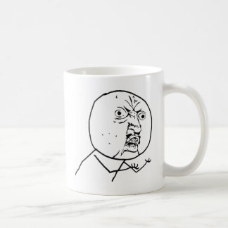 Caneca De Café Y irritado U nenhuma cara
