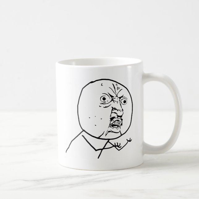 Caneca De Café Y irritado U nenhuma cara (Direita)