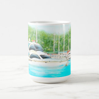Caneca De Café Yacht Boats Moçado de Pintura Australiana