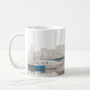 CANECA DE CAFÉ YACHT BRANCA NO BASE