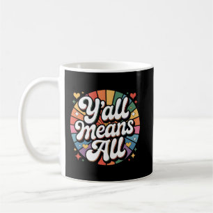 Caneca De Café Y'all Means All Retro