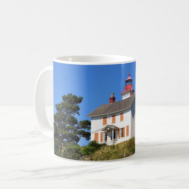 Caneca De Café Yaquina Bay Lighthouse, Newport, Oregon (Frente Esquerda)