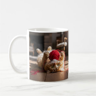 Caneca De Café Yarn Adorável Kitten