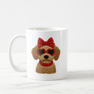 Caneca De Café Yarn Crochet Dog Valentine Cute Love Aesthetic Art