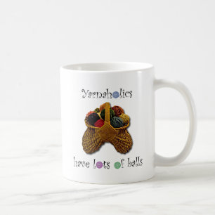 Caneca De Café Yarnaholics tem lotes das bolas