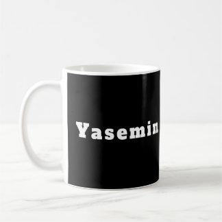 Caneca De Café Yasemin schwarz weiß personalisiert