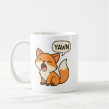 Yawning and sleeping fox mug