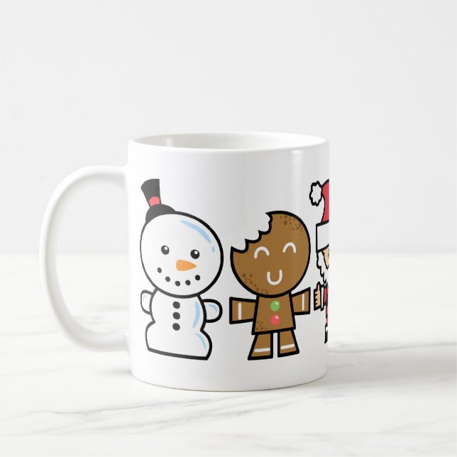 Caneca De Café Yay para caráteres do Xmas da cor cinco (Esquerda)